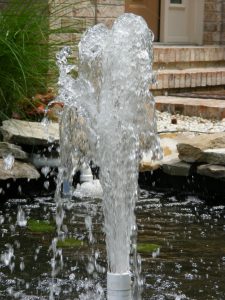 Water fountain being installed